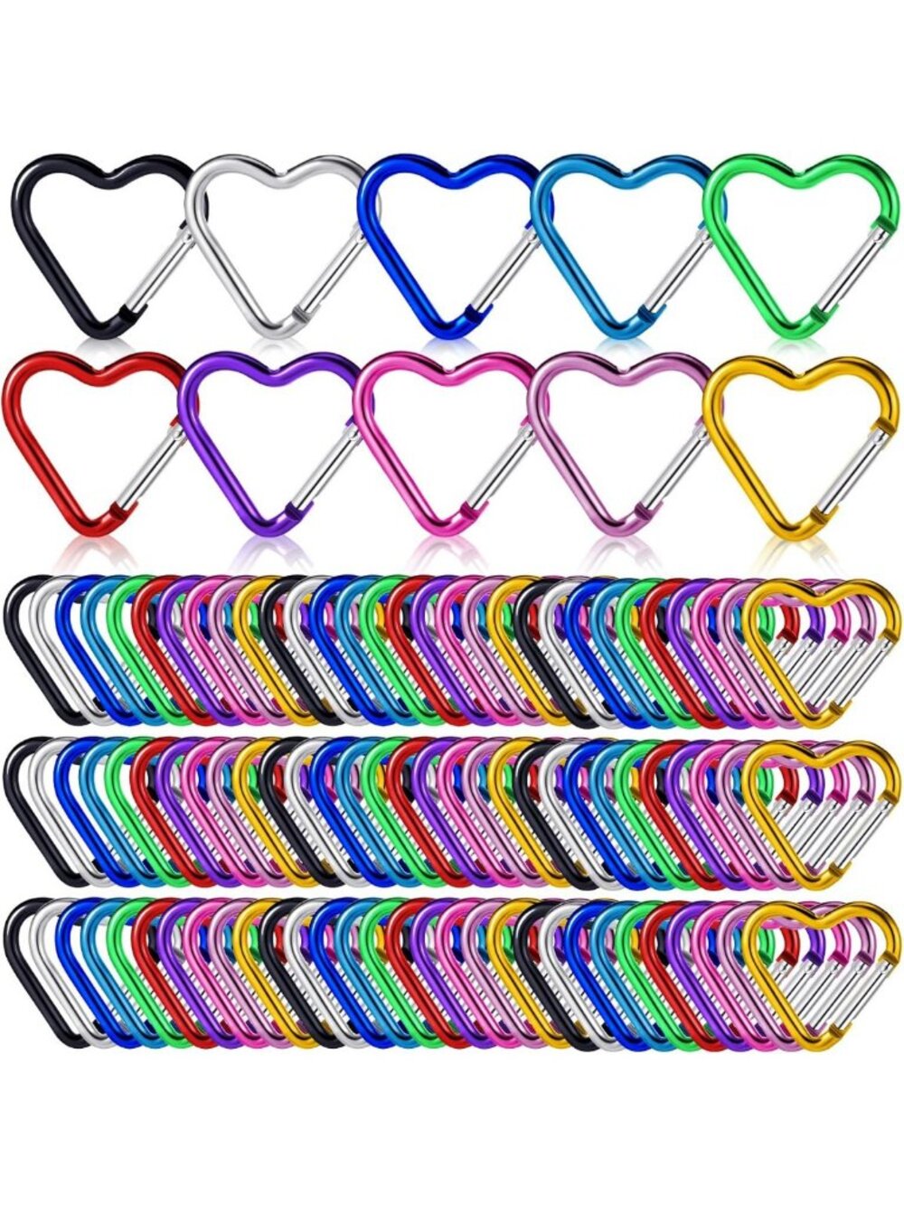 Heart-Shaped Aluminum Carabiner Keychain Clip - Durable Spring Snap Hook for